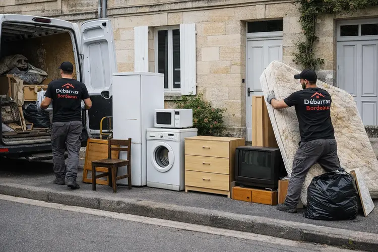 Enlèvement d'encombrants - camion chargé après intervention